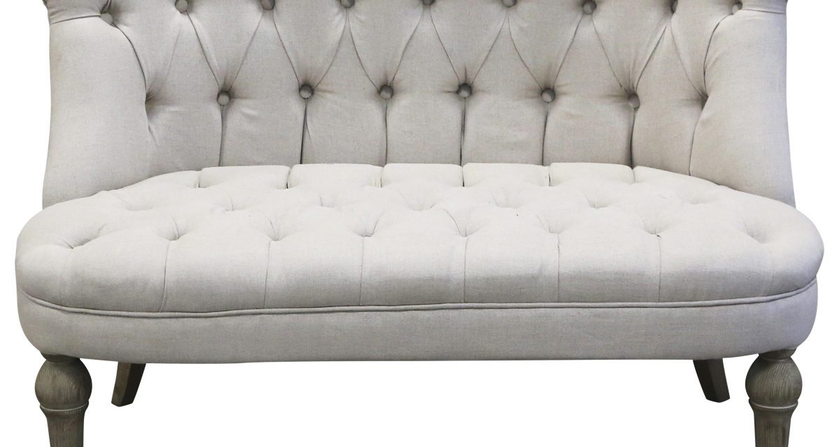 CHIC ANTIQUE Fransk Sofa i hørstof 2 pers.