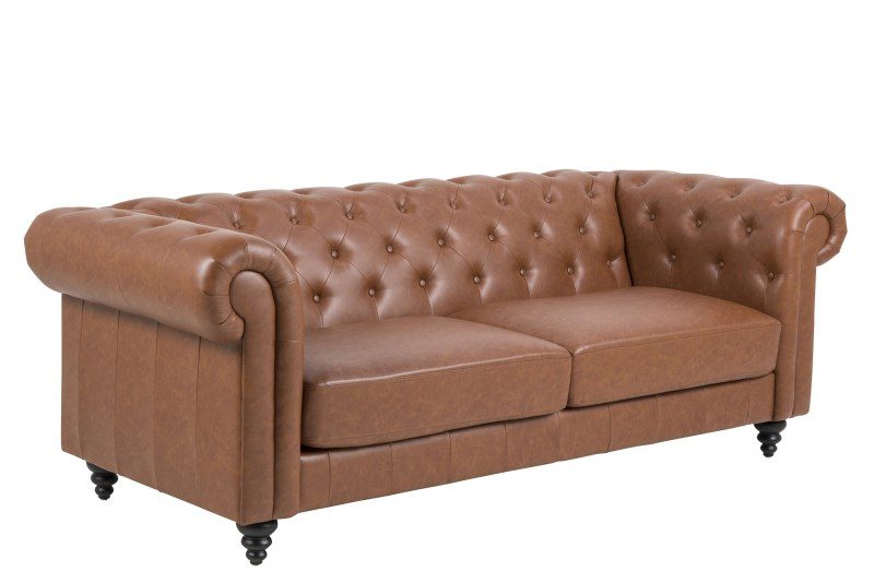 Charlietown retro sofa, 3 pers. – cognac læderlook