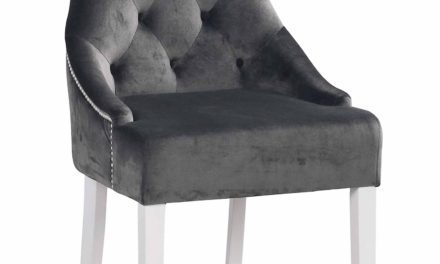 Stella spisebordsstol – Gråt stof, m. hvide ben