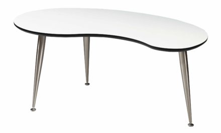 Strike sofabord – Hvidt træ, stel af rustfrit stål