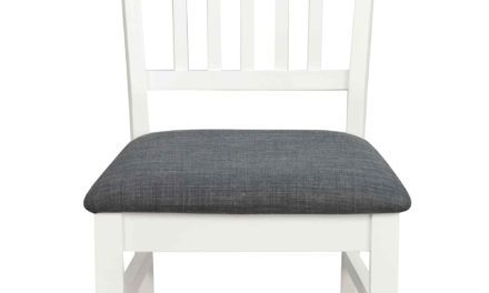 Wittskarr spisebordsstol – Hvidt træ, grå stof hynde