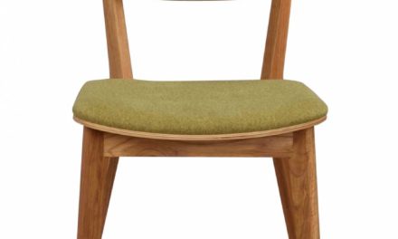 Cato spisebordsstol – lakeret eg og limegrønt stof