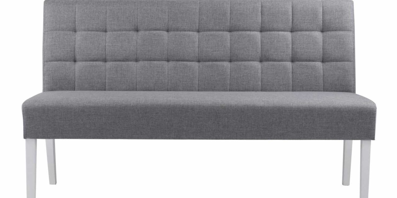 Leila sofabænk – grå stof/hvide ben