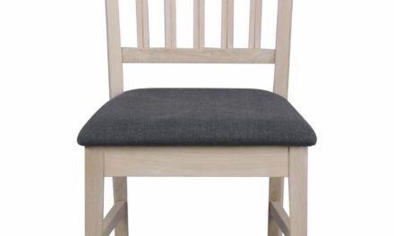 Filippa spisebordsstol – Hvidpigmenteret eg, grå stofhynde