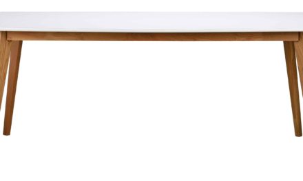 Olivia spisebord – hvid/egetræ, m. udtræk (190×90)