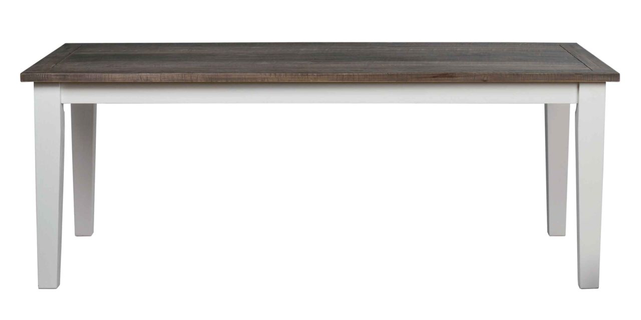 Nottingham spisebord – hvid/brun m. udtræk (200×100)