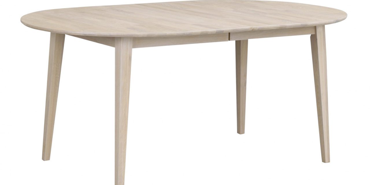 Filippa spisebord – hvidolieret eg, inkl. tillægsplade (170×105)