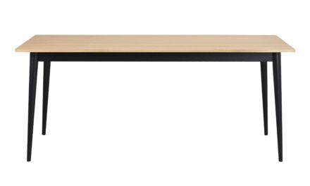 Vienna spisebord – Egetræ m. sorte ben, 180×90