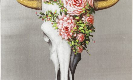 Kare Design Touched flower skull billede i flot linned