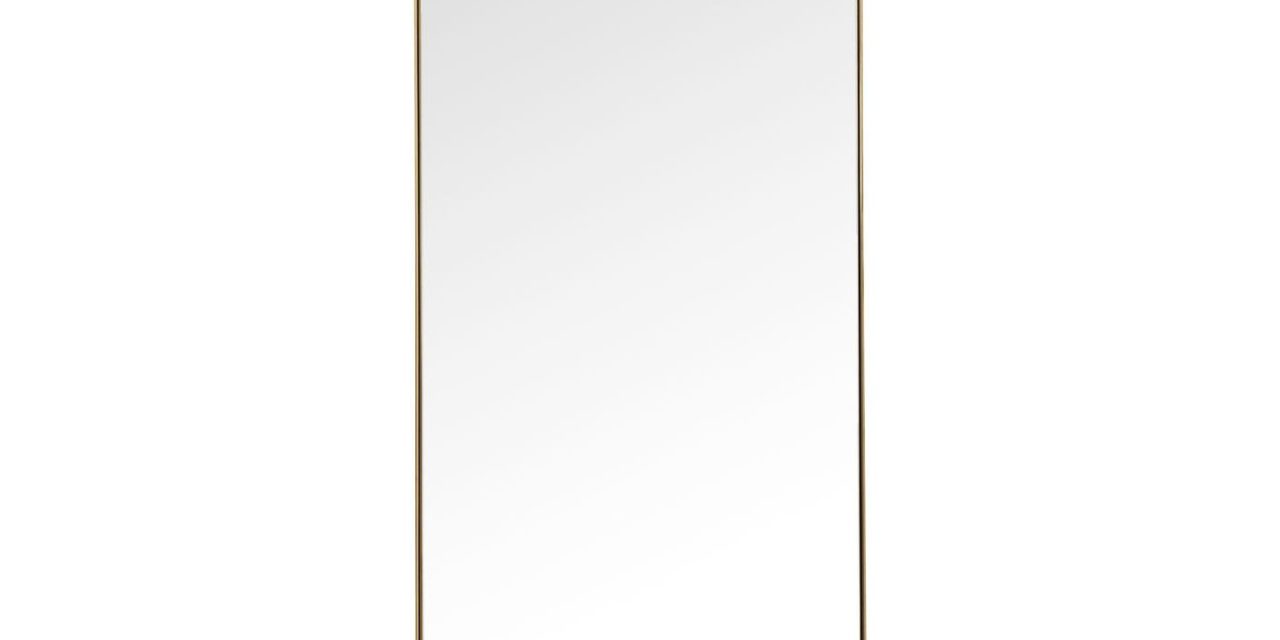 Spejl Curve Rectangular Brass 200 x 70 cm