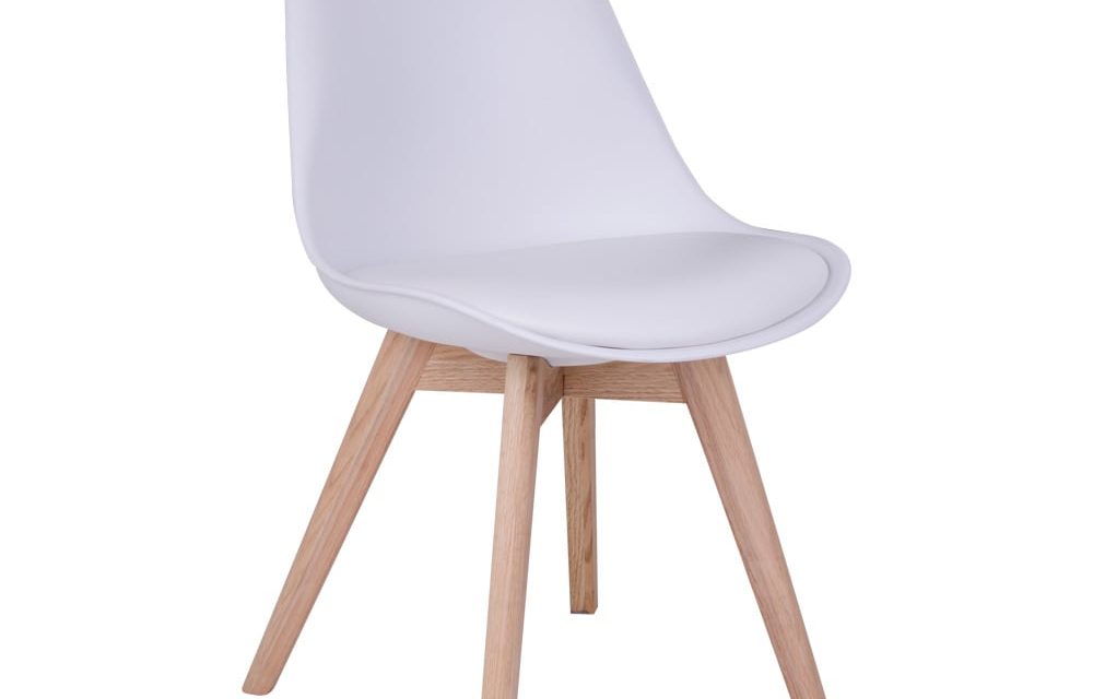 House Nordic Molde Spisebordsstol i flot Træ og hvid plastik