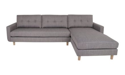 HOUSE NORDIC Artena Lounge sofa i lysegråt stof – højrevendt