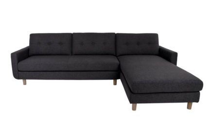 HOUSE NORDIC Artena Lounge sofa i mørkegråt stof – højrevendt