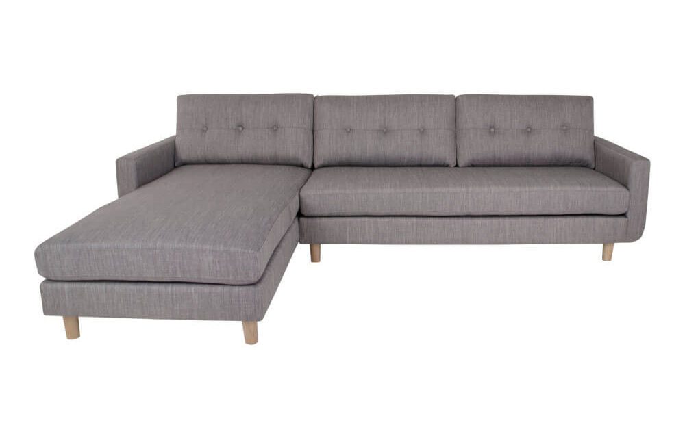 HOUSE NORDIC Artena Lounge sofa i lysegråt stof – venstrevendt