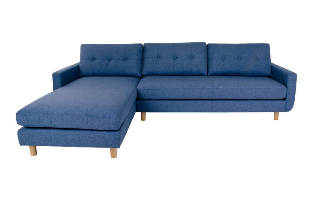 HOUSE NORDIC Artena Lounge sofa i blåt stof – venstrevendt