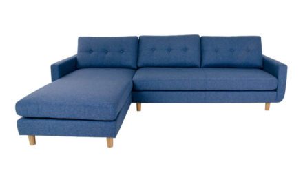 HOUSE NORDIC Artena Lounge sofa i blåt stof – venstrevendt