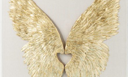 KARE DESIGN Vægdekoration, Wings Guld 120 x 120 cm