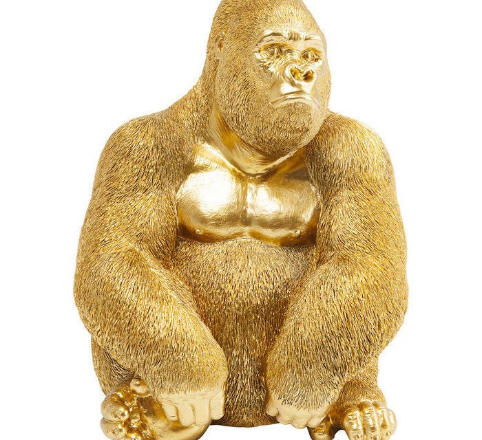 KARE DESIGN Figur, Monkey Gorilla Side XL Guld