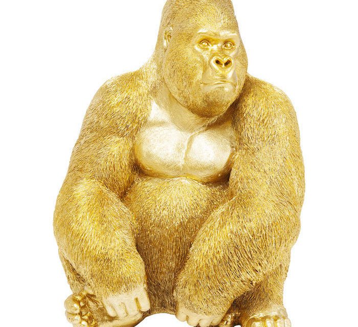 KARE DESIGN Figur, Monkey Gorilla Side Medium Guld