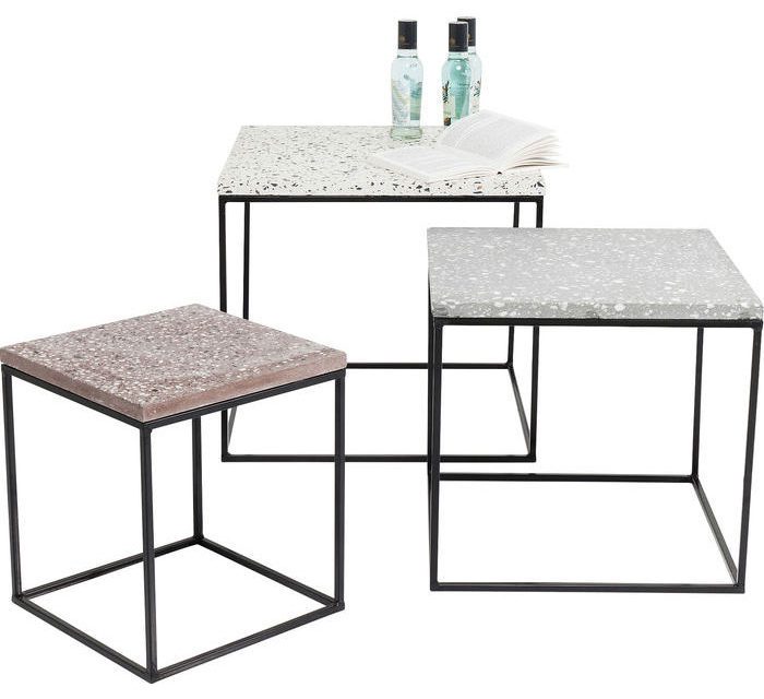 KARE DESIGN Sidebord Terrazzo Square (3/Sæt)