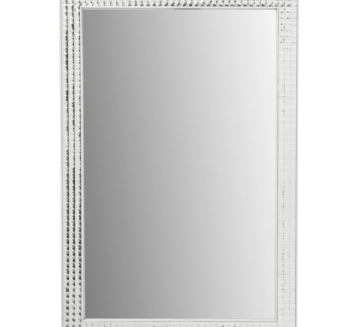 KARE DESIGN Vægspejl Crystals Steel White 80 x 60 cm