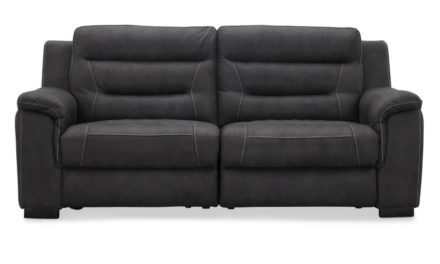HAGA King 2 personers Biograf sofa med el recliner, Grå stof