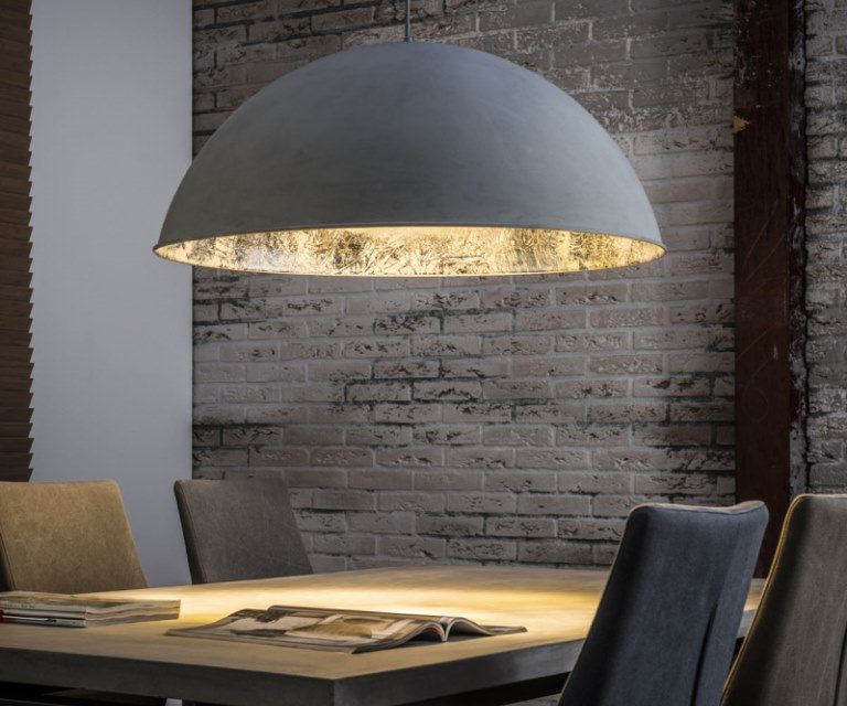 FURBO Loftslampe, beton, antik sølv finish