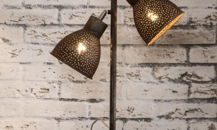 FURBO Dobbel bordlampe, brun patineret metal