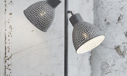 FURBO Dobbel bordlampe, grå patineret metal