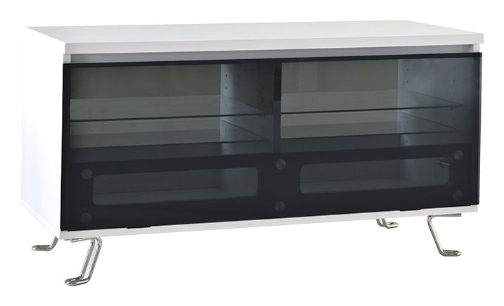 Cato TV-bord – hvid med glaslåge