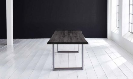 Concept 4 You Plankebord – Barkkant Eg med Manhattan ben, m. udtræk 6 cm 200 x 110 cm 07 = mocca black