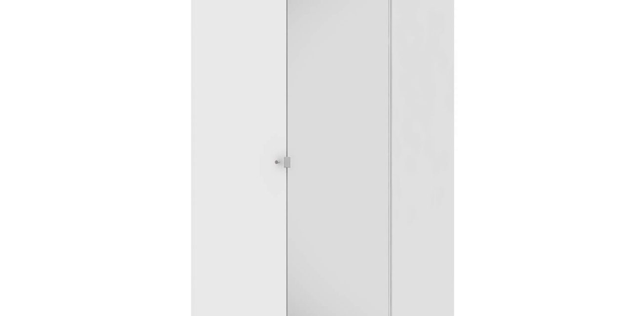 Save garderobeskab (100 cm) i hvid med spejl