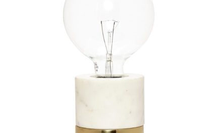 HÜBSCH Bordlampe i marmor/messing, hvid