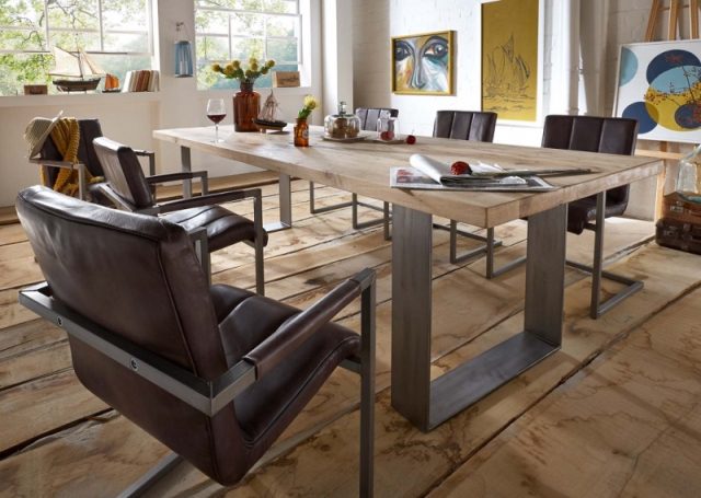 BODAHL Texas spisebord – sand egetræ, plankebord 220 x 100 cm