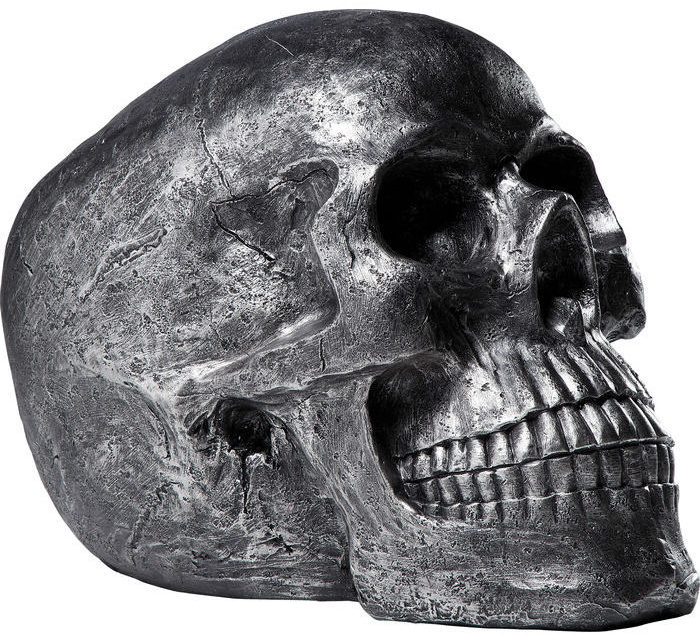KARE DESIGN Figur, Head Skull Sølv Antique