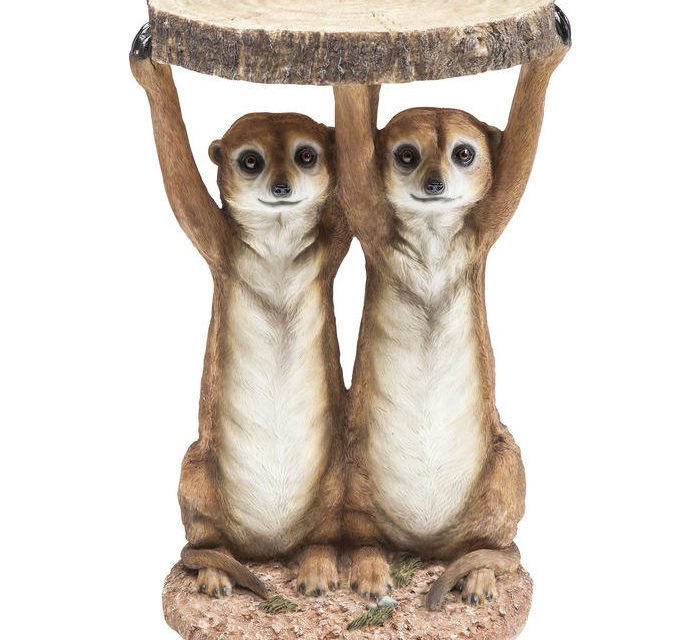 KARE DESIGN Sidebord, Animal Meerkat Sisters Ø33c