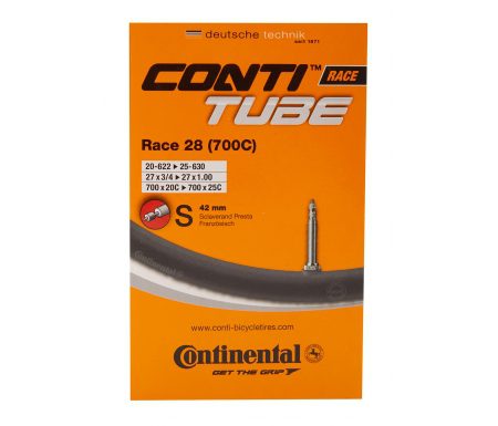 Continental Race 28 – Cykelslange – Str. 700×20-25c (20-25×622-630) – 42 mm racerventil