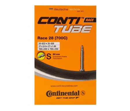 Continental Race 28 – Cykelslange – Str. 700×20-25c (20-25×622-630) – 60 mm racerventil