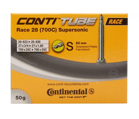 Continental Race 28 Supersonic – Cykelslange – Str. 700×20-25c – 60 mm racerventil