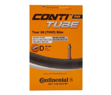 Continental Tour 28 Slim – Cykelslange – Str. 700×28-35c – 40 mm Dunlop-ventil