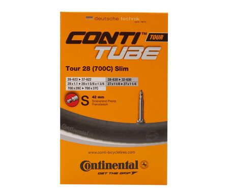 Continental Tour 28 Slim – Cykelslange – Str. 700×28-35c – 42 mm racerventil