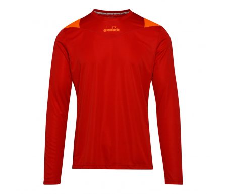 Diadora X-Run LS T-Shirt – Lange Ærmer Herre – Rød