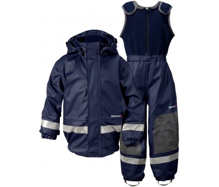 Didriksons Boardman Kids Set – Fleeceforet regntøj – Navy