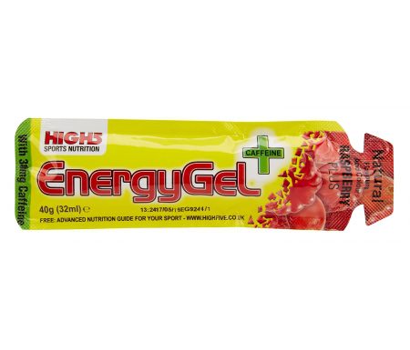 High5 EnergyGel+ –  Hindbær 40 gram – 30mg koffein