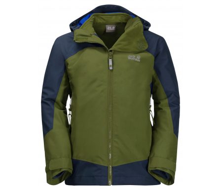 Jack Wolfskin B Akka 3in1 JKT – Vandtæt 3i1 børnejakke – Grøn