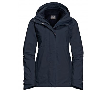Jack Wolfskin Echo Pass Women – Vandtæt 3i1 damejakke – Mørke Blå