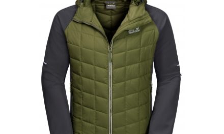 Jack Wolfskin Grassland Hybrid Hood – Fiberjakke herre – Grøn/Grå