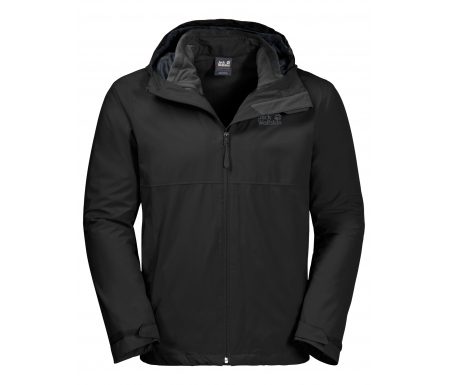 Jack Wolfskin Norrland 3in1 – Vandtæt 3i1 herrejakke – Sort