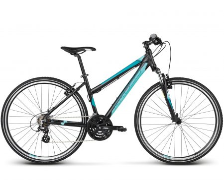 Kross Evado 1.0 – Citybike – Dame – 21 gear – Matsort/turkis