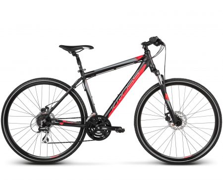 Kross Evado 3.0 – Citybike – Herre – 24 gear – Matsort/rød